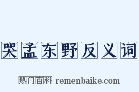 哭孟东野反义词是什么意思的图片